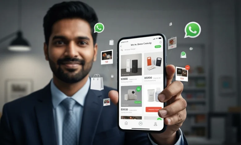 A professional business using WhatsApp's Business Catalog feature to display products