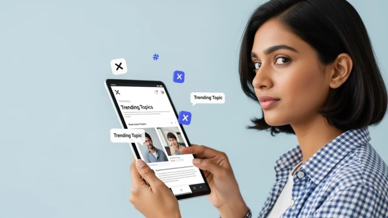 User customizing X ‘Trends for You’ feed on a smartphone.