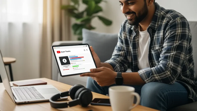 YouTube Super Thanks feature helping creators earn revenue with highlighted comments.