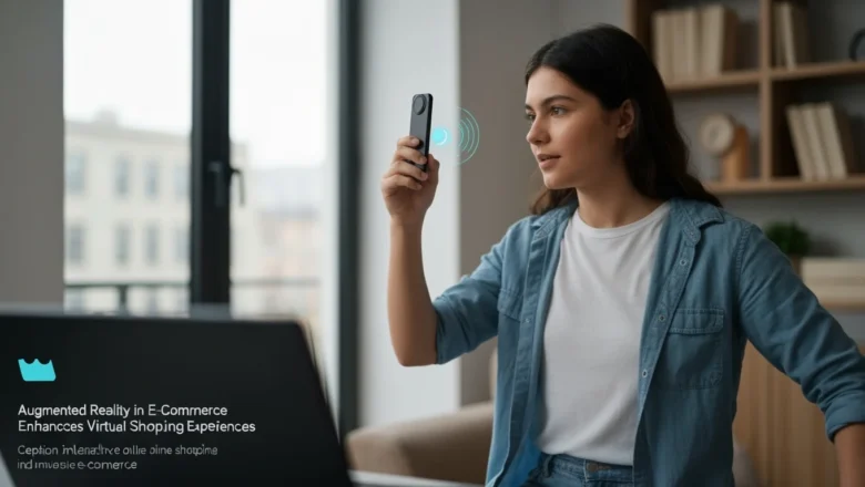 Shopper using augmented reality for virtual try-on in e-commerce