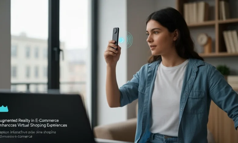 Shopper using augmented reality for virtual try-on in e-commerce