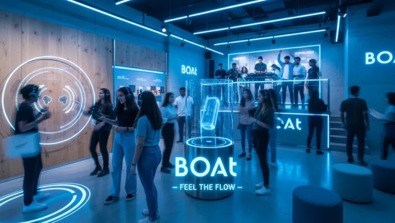 boAt experiential retail campaign with youth engaging in interactive audio and AR experiences