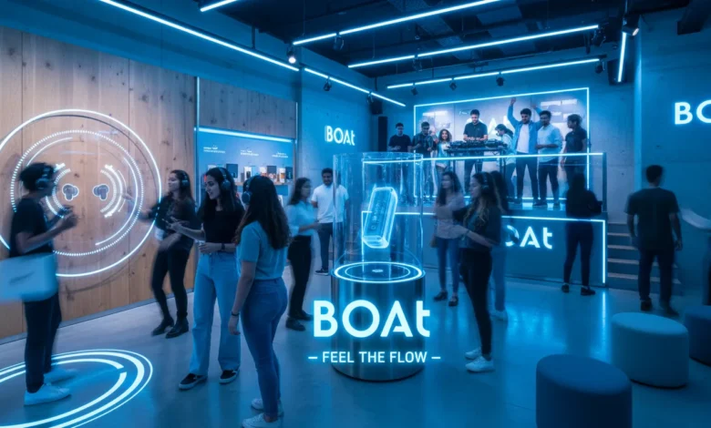 boAt experiential retail campaign with youth engaging in interactive audio and AR experiences