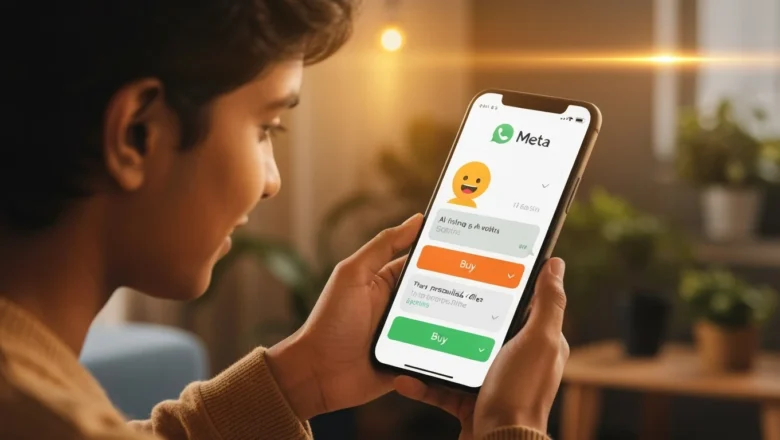 Indian consumer viewing Meta AI-powered chat ads on WhatsApp with personalized offers