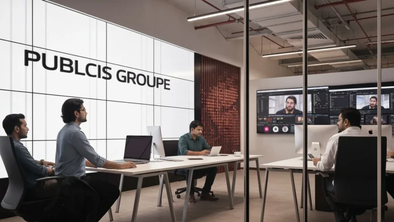 Publicis Groupe content studio in India with creative professionals and digital workstations