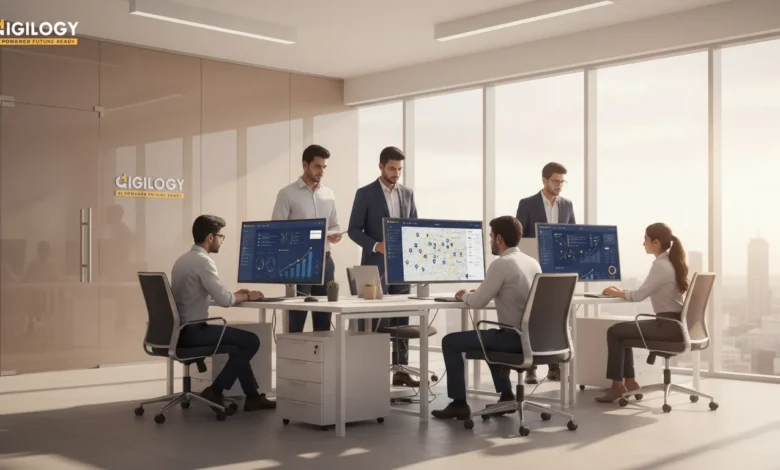 SEO Company in Chennai team at Digilogy analyzing AI-driven SEO dashboards for business growth in 2025