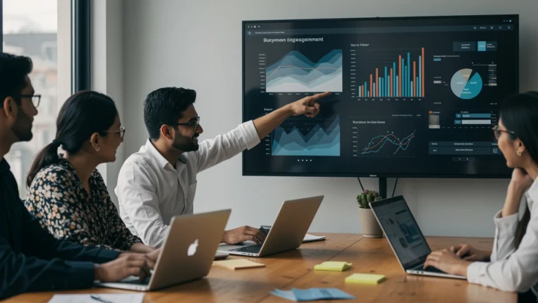 Indian real-estate sales team using AI-powered CRM dashboards