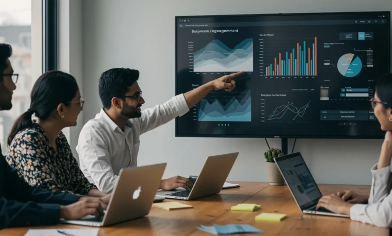 Indian real-estate sales team using AI-powered CRM dashboards