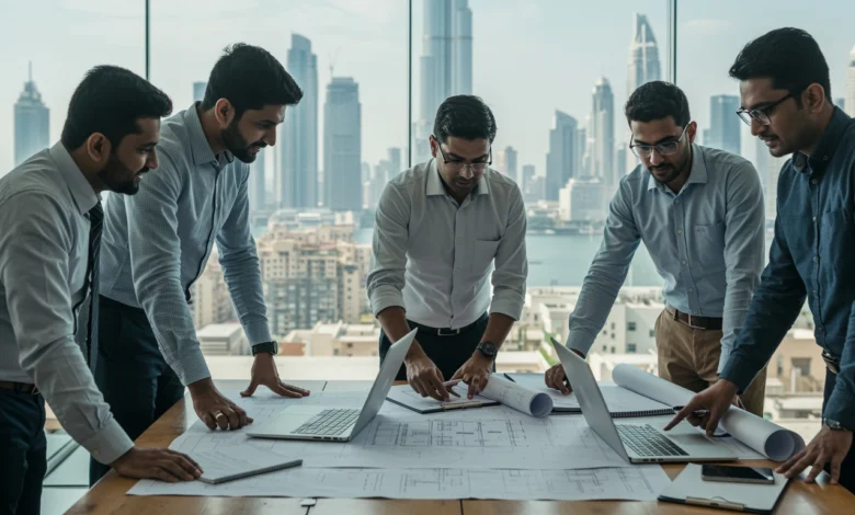 Indian real-estate executives reviewing Casagrand’s Dubai expansion plans