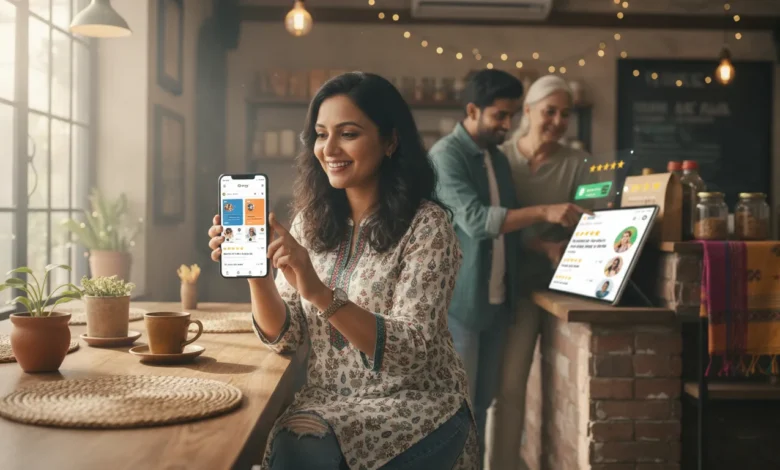 Local business owner using Google Business Profile for digital storytelling