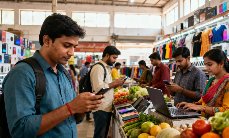 Indian consumers shopping online via mobile apps