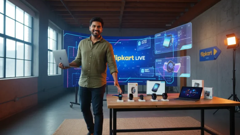 Flipkart Live event showcasing AI-driven recommendation for electronics sale