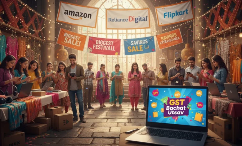 Amazon, Reliance, and Flipkart’s GST Bachat Utsav campaign for festive savings