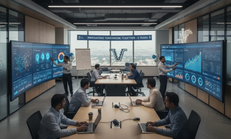 Indian digital marketing team celebrating Hybrid’s 5-year milestone