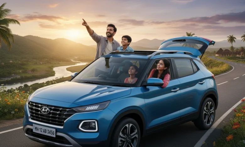 Indian family exploring Hyundai Exter during the new Exter campaign