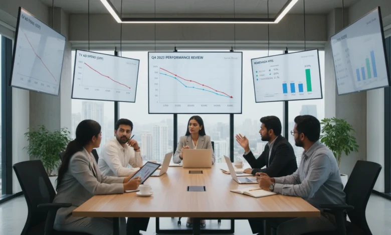 Indian marketers analyzing TV and digital ad performance data