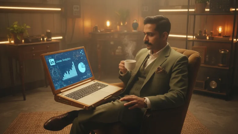 Creator using LinkedIn AI Analytics Dashboard for marketing insights