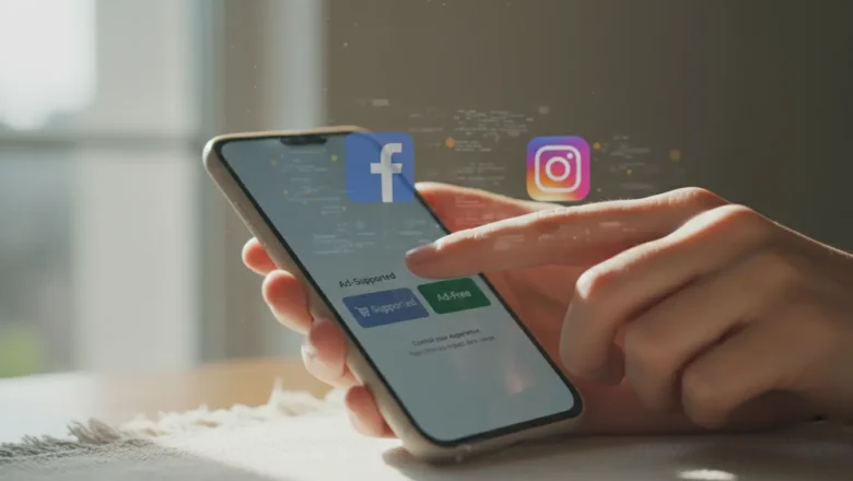 Meta ad-free subscription concept with digital marketing adaptation