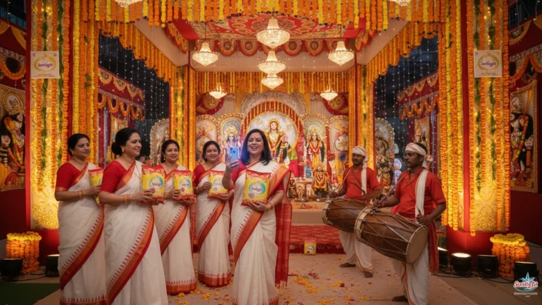 Bengali women using Sunlight Pujo festival-pack with interactive features