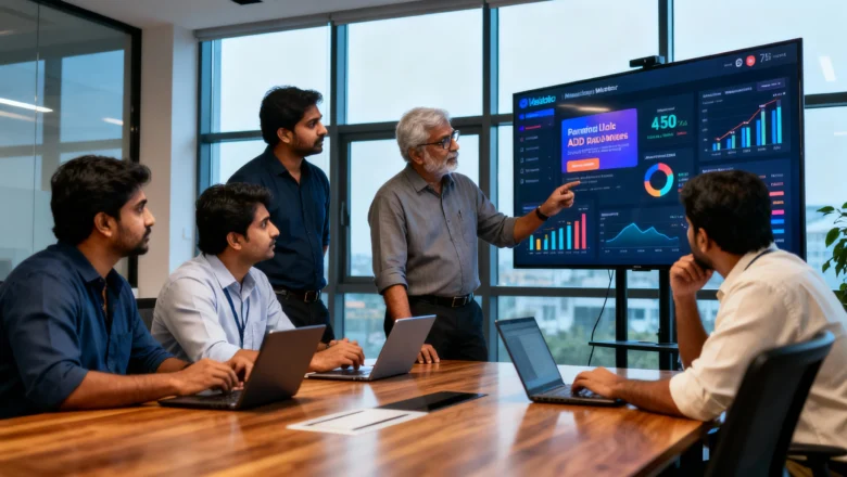 Indian marketing professionals analysing performance-led digital advertising investments, highlighting search, marketplace ads, and retail media growth in India.