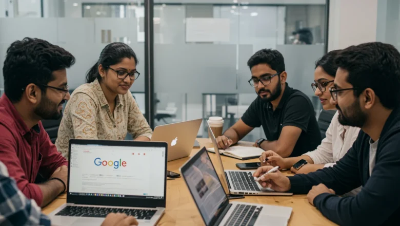 Indian marketers reviewing Google CTR improvements using FAQ-style content.