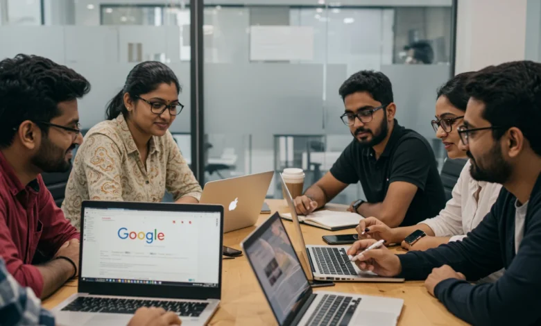 Indian marketers reviewing Google CTR improvements using FAQ-style content.
