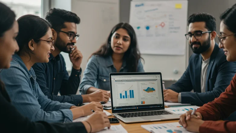 Indian professionals analyzing LinkedIn’s “Advanced Analytics for Ads” feature