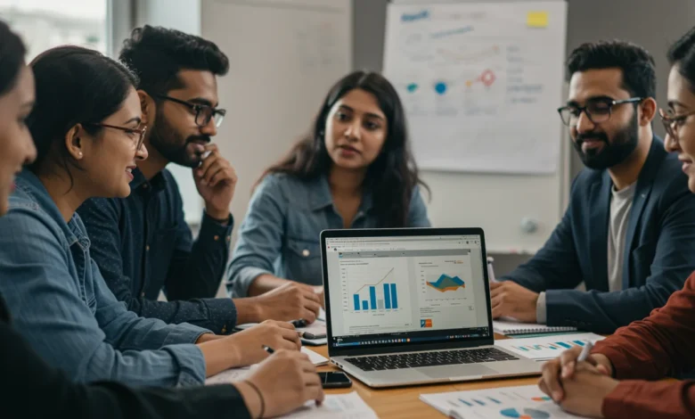 Indian professionals analyzing LinkedIn’s “Advanced Analytics for Ads” feature