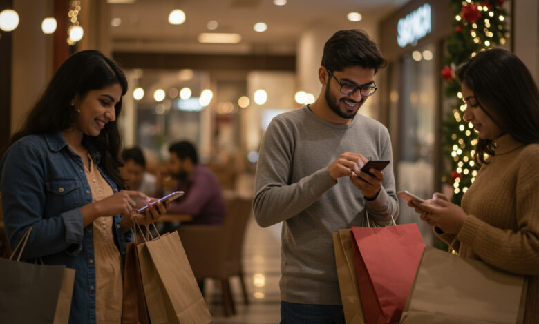 Indian shoppers using mobile apps and UPI during Christmas-week shopping
