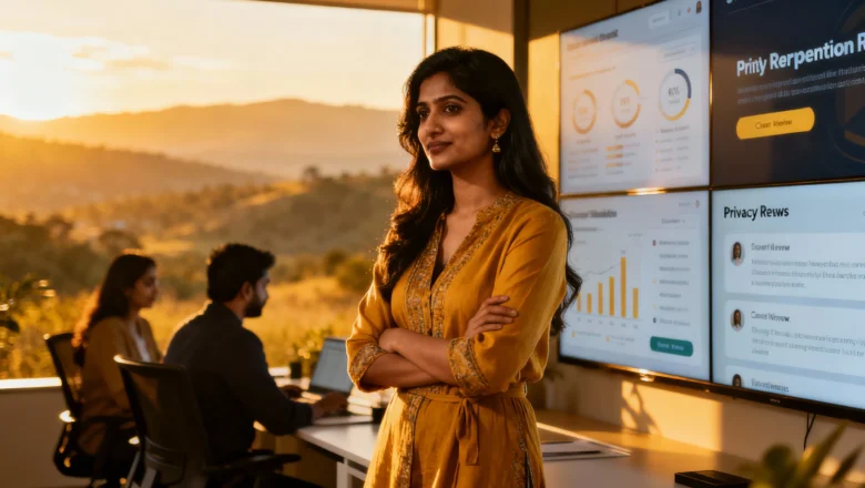 Indian consumers and marketers engaging with online reviews and reputation platforms, highlighting the growing importance of online reputation management in a privacy-aware market.