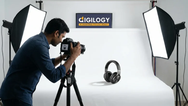 product photography services Chennai showcasing professional studio lighting and product setup