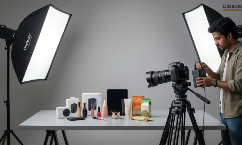 Product photography services in Chennai with professional lighting and studio setup