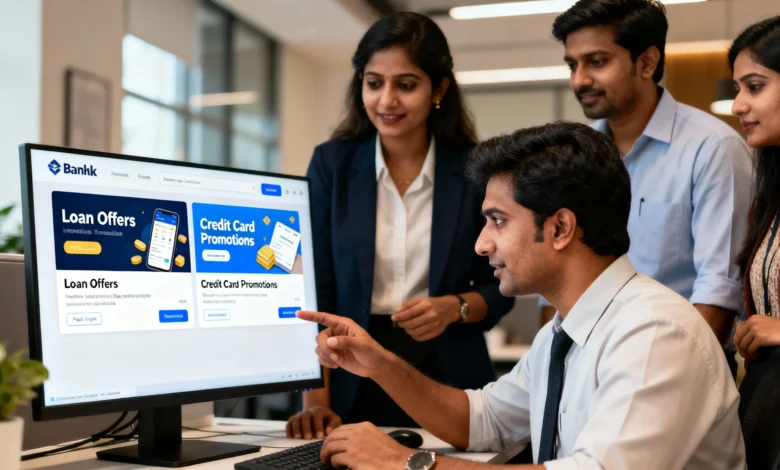 Indian banking team analyzing new post-login ad opportunities in digital banking platforms