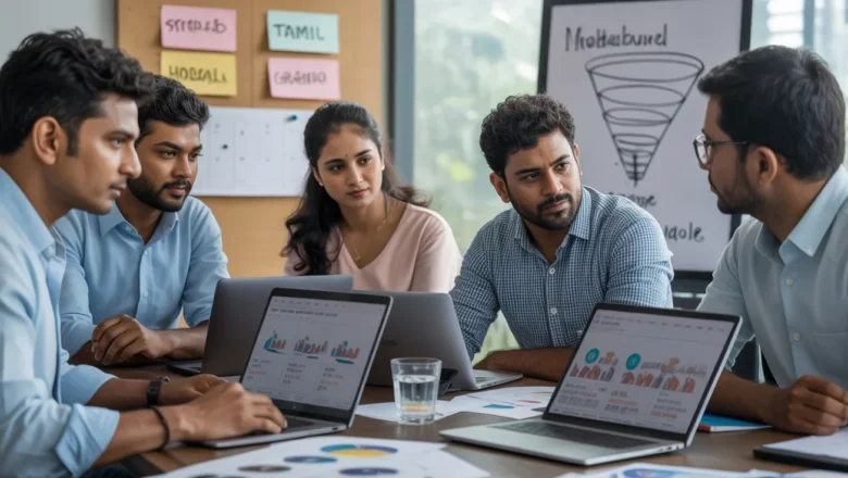 Indian marketing team planning regional language content strategy for higher engagement in India