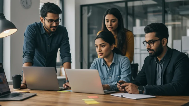 Indian digital marketers analyzing Instagram and YouTube engagement data