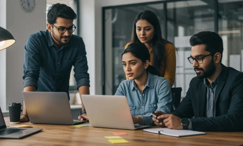 Indian digital marketers analyzing Instagram and YouTube engagement data