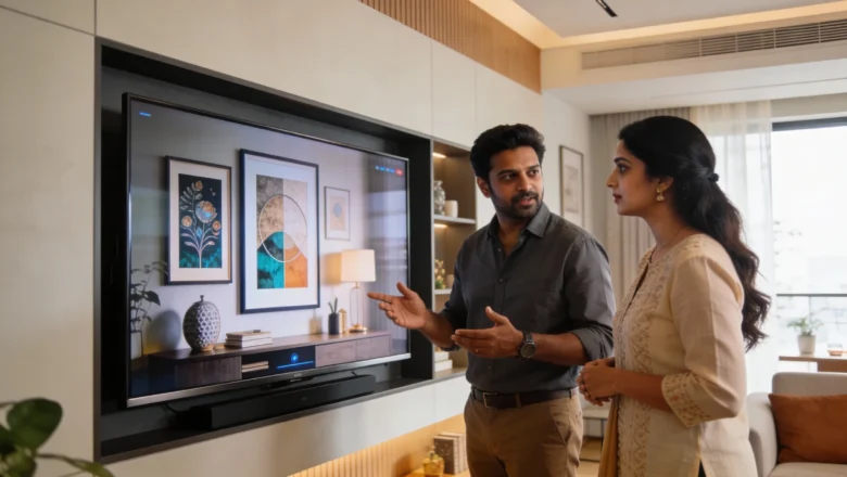 Amazon Ember Artline lifestyle TV displayed as wall art