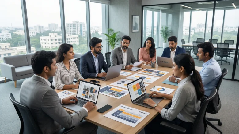 Corporate branding services in Chennai discussed by business leaders during a strategy meeting