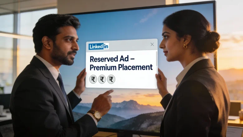 LinkedIn Reserved Ads showing guaranteed top-of-feed placement