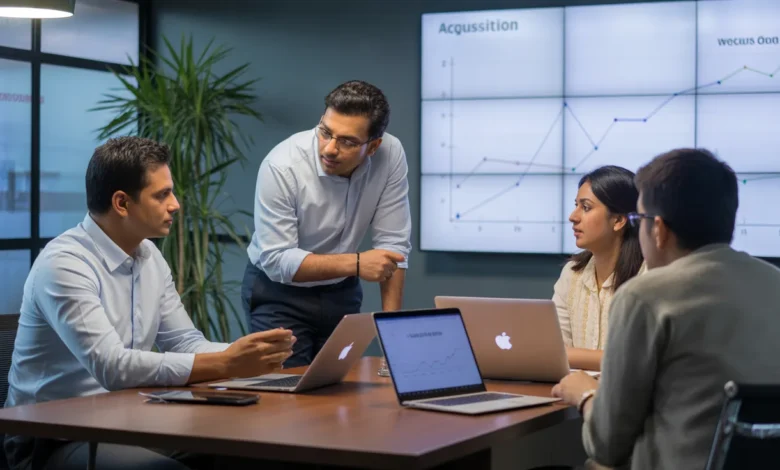 Growth marketing framework showing acquisition, retention, and revenue optimisation