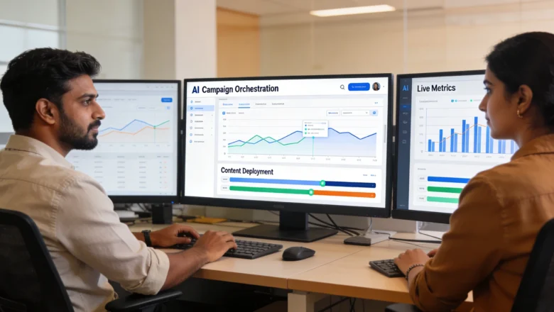 Indian professionals working with AI-driven marketing dashboards