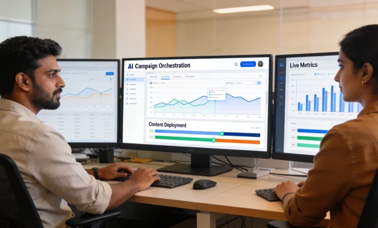 Indian professionals working with AI-driven marketing dashboards