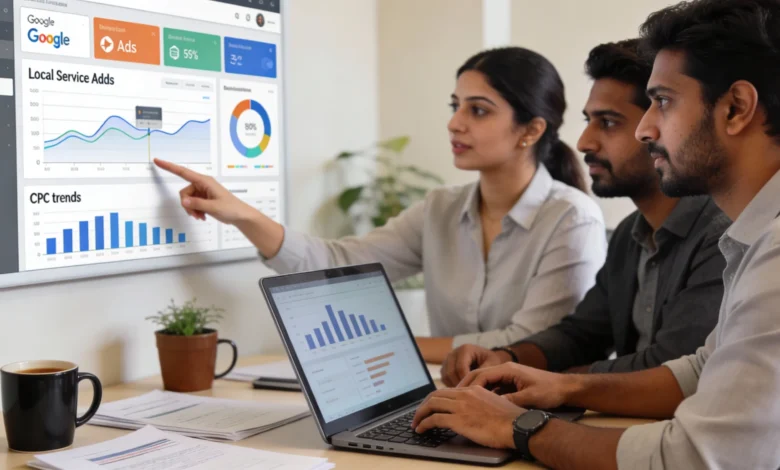 Indian digital marketers reviewing Google Ads budget changes