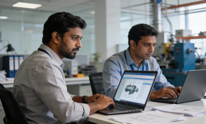 Industrial buyers researching suppliers through search