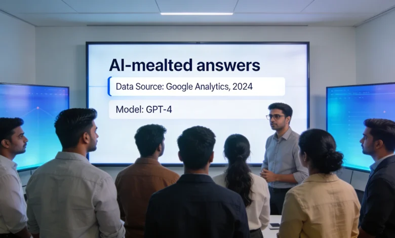 Indian professionals reviewing AI citations and visibility metrics