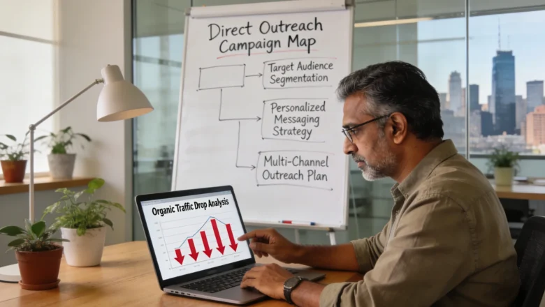 Indian marketer analyzing organic traffic decline