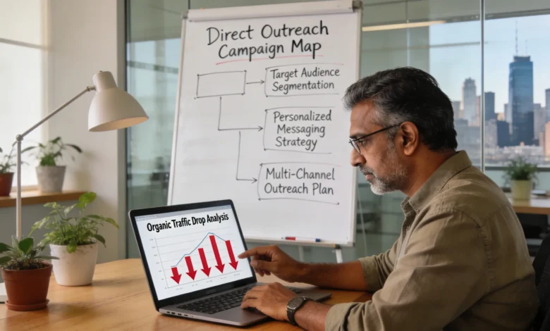 Indian marketer analyzing organic traffic decline