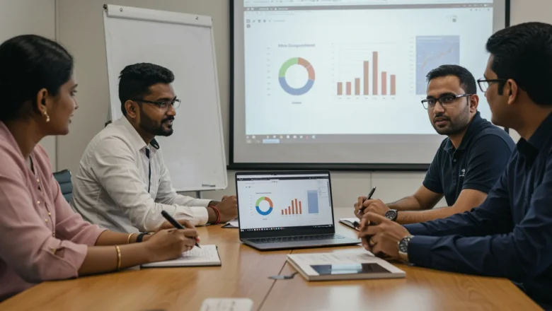 Indian professionals creating educational content for top-funnel engagement.