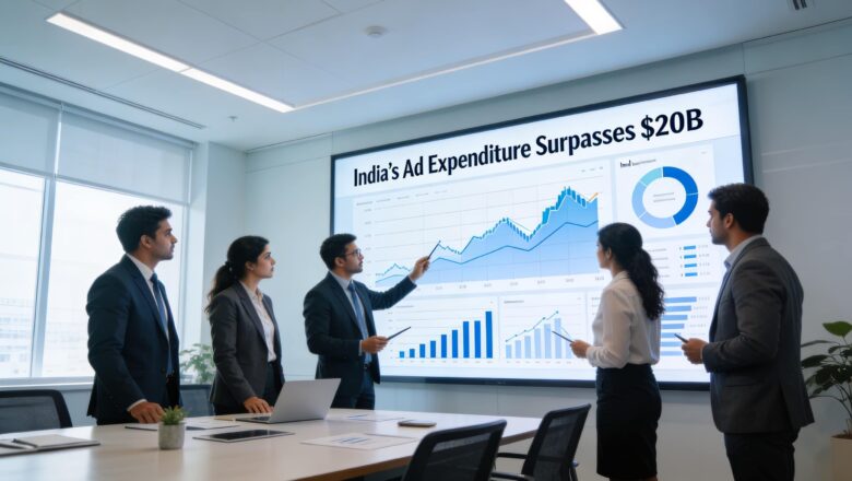 Indian marketing analysts reviewing India digital advertising growth data.