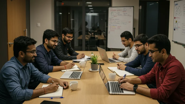 Indian professionals engaging in a focused niche community discussion
